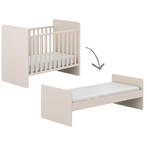 Lit évolutif gris-bleu avec matelas (2) et accessoires, Ophalen, Gebruikt, 180 cm of meer, 100 cm of meer