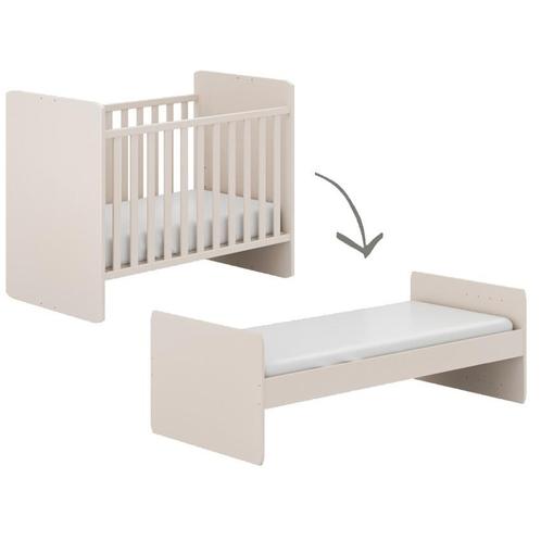 Lit évolutif gris-bleu avec matelas (2) et accessoires, Kinderen en Baby's, Kinderkamer | Bedden, Gebruikt, 180 cm of meer, 100 cm of meer