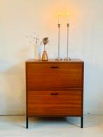 Vintage teak kastje met klepjes jaren 60, Huis en Inrichting, Kasten | Ladekasten, Ophalen, 1 of 2 laden, Teakhout, 50 tot 100 cm