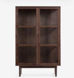 Vitrinekast massief eiken, Huis en Inrichting, Ophalen, Zo goed als nieuw, Glas