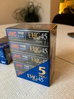 Videocassettes voor VHSC camera, JVC EHG 45 - 5 pack, Cd's en Dvd's, Cassettebandjes, Ophalen of Verzenden, Nieuw in verpakking