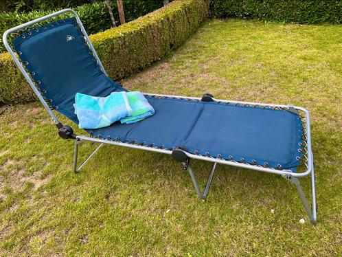Donkerblauwe ligzetel ‘Base Camp’. Nieuw!, Tuin en Terras, Ligbedden, Nieuw, Inklapbaar, Ophalen