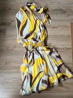 Kleed MassimoDutti 40 geel wit zijde, Ophalen, Wit, Knielengte