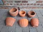 6 terracotta hangbloempotten, Ophalen of Verzenden, Gebruikt, Terracotta