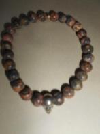 Kralen armband met doodshoofd. Bruin, Ophalen of Verzenden, Zo goed als nieuw, Bruin