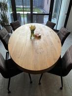 Massief eiken eettafel, Ophalen, 100 tot 150 cm, Eikenhout, 200 cm of meer