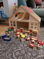 Vintage poppenhuis + playmobile popjes, Kinderen en Baby's, Speelgoed | Poppenhuizen, Gebruikt, Ophalen of Verzenden