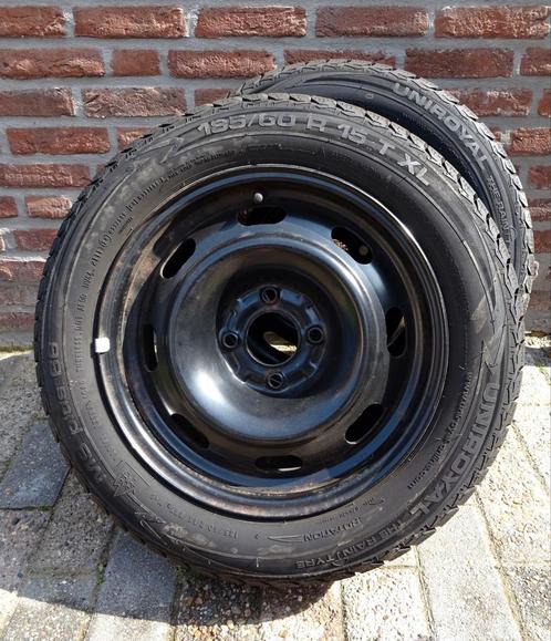 Winter banden 185/60/15 op velg., Auto-onderdelen, Banden en Velgen, Band(en), Winterbanden, Ophalen of Verzenden