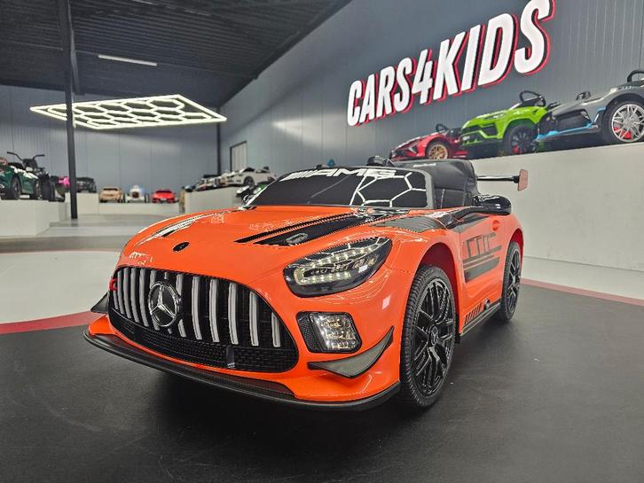 Kinderauto Mercedes GT3 AMG - soft start - leren zit - RC, Kinderen en Baby's, Speelgoed |Speelgoedvoertuigen, Nieuw, Afstandsbediening
