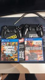 PS4 Slim 1TB + 2 manettes + GTA 5 + Battlefield Hardline, Ophalen of Verzenden, Zo goed als nieuw