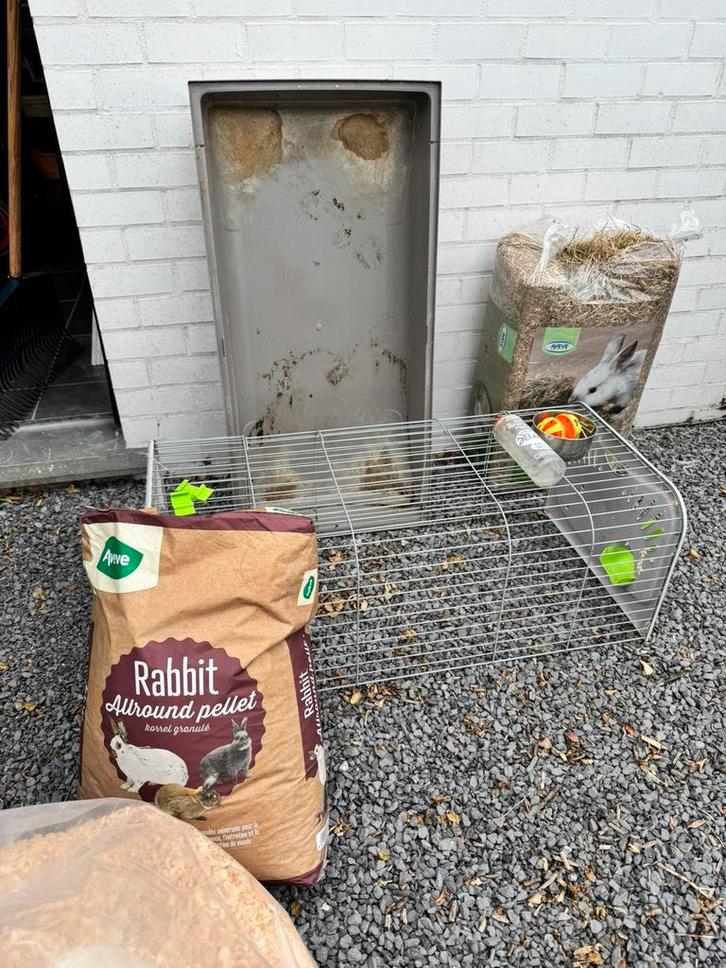 Konijnenkooi met toebehoren, Dieren en Toebehoren, Konijnen