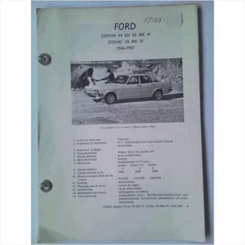 Ford Zephyr V4 en V6 Zodiac V6 Vraagbaak losbladig 1966-1967