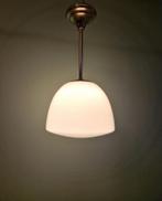 Art Deco hanglamp in wit opaline en verchroomd metaal, Ophalen of Verzenden