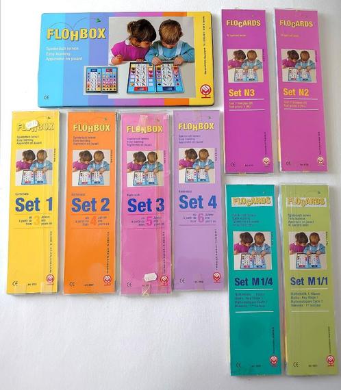 Flohbox met 8 sets kaarten vanaf 3 jaar tem 1e leerjaar, Kinderen en Baby's, Speelgoed | Educatief en Creatief, Zo goed als nieuw