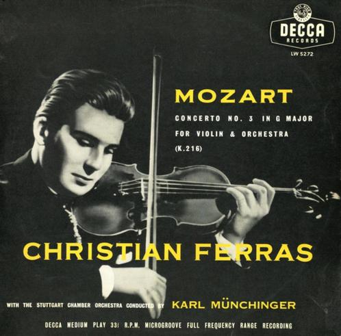 MOZART, Christian FERRAS – Concerto No. 3 In G Major ( 1956, Cd's en Dvd's, Vinyl | Klassiek, 10 inch, Ophalen of Verzenden
