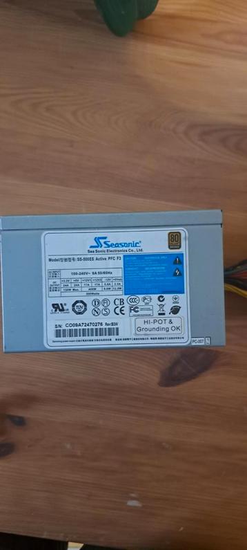 500watt pc voeding geschikt voor gaming met 8pin kabel beschikbaar voor biedingen