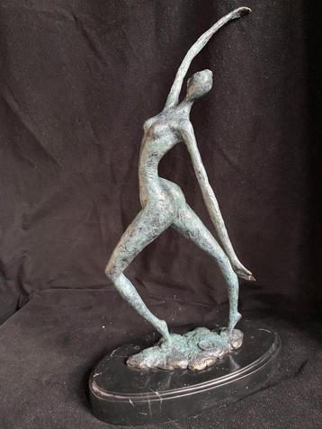 Bronzen abstracte dansende dame, Milo/stempel zuiver brons., Ophalen of Verzenden
