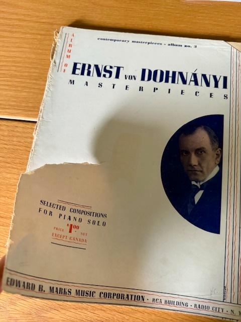 Ernst von Dohnányi — Album of Masterpieces, Musique & Instruments, Partitions, Utilisé, Artiste ou Compositeur, Classique, Piano