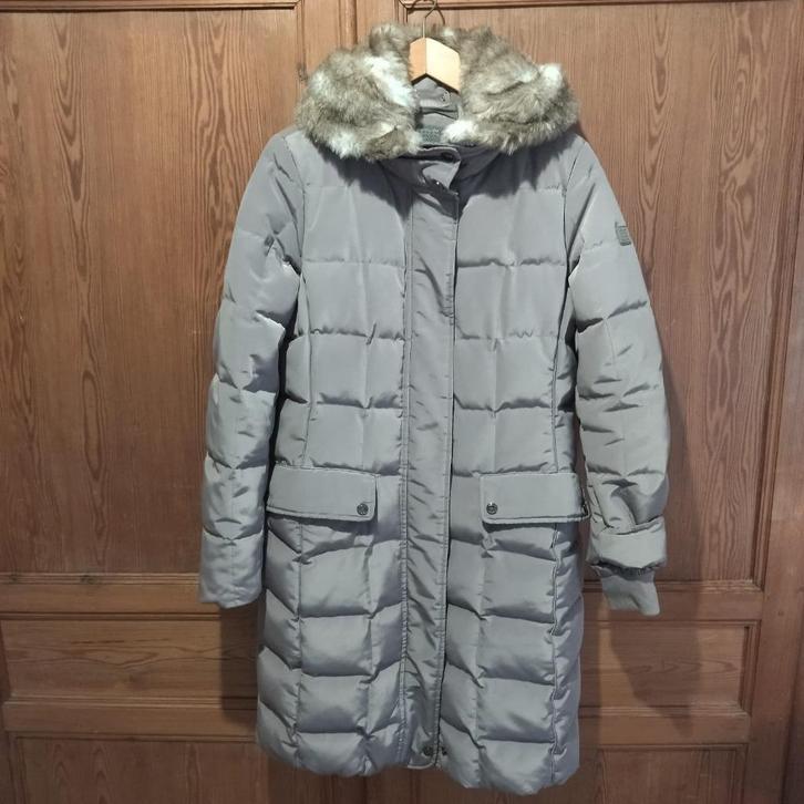 Donsjas Geox respira, m 36, ademend, warm, taupe-grijs., Kleding | Dames, Jassen | Winter, Zo goed als nieuw, Maat 36 (S), Grijs