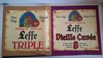 2 drukvellen jaren 80 Leffe bier voor karton reclamebord, Ophalen of Verzenden, Zo goed als nieuw, Leffe