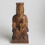 Vintage houten beeld Madonna Maria met kind, Antiek en Kunst, Kunst | Beelden en Houtsnijwerken, Ophalen of Verzenden