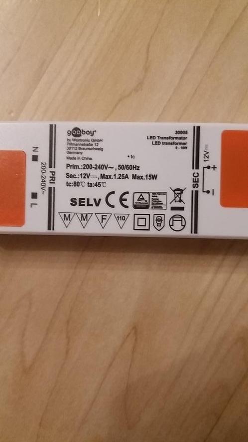 Transfo - Led Transformer  15W/12V - 3 stuks - nieuw, Doe-het-zelf en Bouw, Bouwverlichting, Nieuw, Overige typen, Minder dan 50 watt