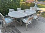 Teaken tuintafel met 6stoelen en kussens, Tuin en Terras, Tuintafels, Ophalen, Zo goed als nieuw