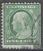 USA 1908/1909 - Yvert 167 RO - Benjamin Franklin - 1 c. (ST), Postzegels en Munten, Verzenden, Gestempeld