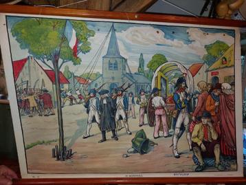 oude stoffen schoolkaart, jaren 1940-50 beschikbaar voor biedingen