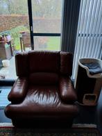 GRATIS 2 bruine lederen 1-persoonszetels, Huis en Inrichting, Fauteuils, Ophalen