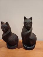 Twee zwarte katten in steen, Antiek en Kunst, Ophalen