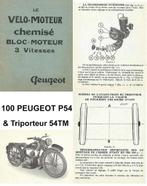 RTM 100 PEUGEOT P53-P54 & PEUGEOT driewieler in het Frans., Motoren, Verzenden