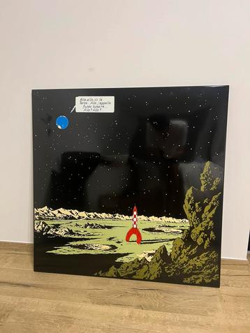 Plaque émaillée 1mx1m Tintin lune, Enlèvement ou Envoi