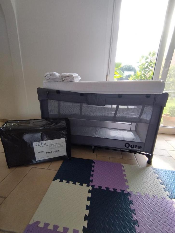 Complete reisbedje set – alles erbij!, Kinderen en Baby's, Kinderkamer | Bedden, Zo goed als nieuw, Minder dan 140 cm, Minder dan 70 cm