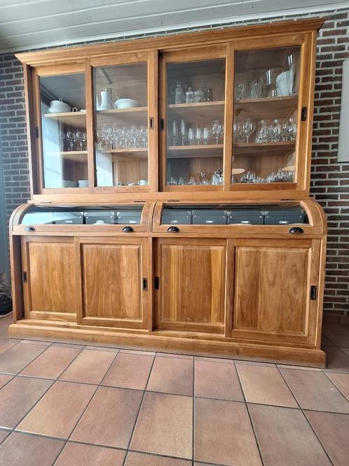 prachtige grote apothekerskast teakhout, Huis en Inrichting, Kasten | Vitrinekasten, Gebruikt, 200 cm of meer, 200 cm of meer