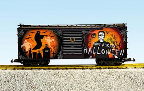 USA TRAINS R19125 HALLOWEEN CAR schaal G nieuw !!!, Hobby en Vrije tijd, Modeltreinen | Overige schalen, Nieuw, Wagon, Gelijkstroom
