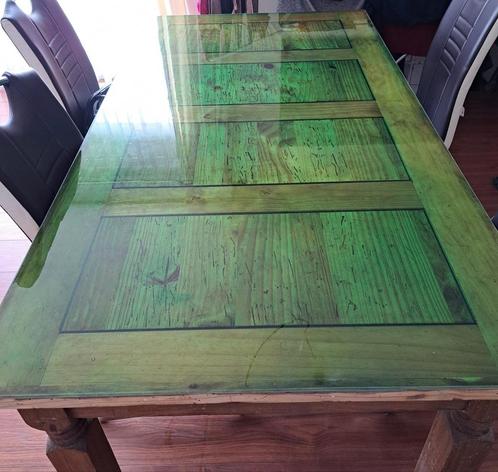 Grote unieke tafel met epoxy bovenblad 1.70m x 90cm, Maison & Meubles, Tables | Tables à manger, Utilisé, Enlèvement