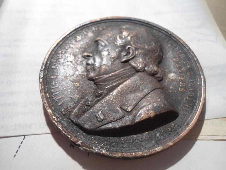 Oude bronzen medaille Mathieu Ignace Van Bree eind 18e, Antiek en Kunst, Antiek | Brons en Koper, Brons, Ophalen of Verzenden