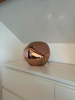 Design tafellamp in glas – koperkleurig spiegelglas, Huis en Inrichting, Lampen | Tafellampen, Ophalen, Glas