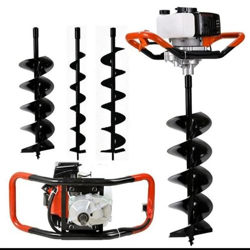 Nieuwe benzine grondboor + 3 boren, Doe-het-zelf en Bouw, Gereedschap | Machine-onderdelen en Toebehoren, Nieuw, Ophalen of Verzenden