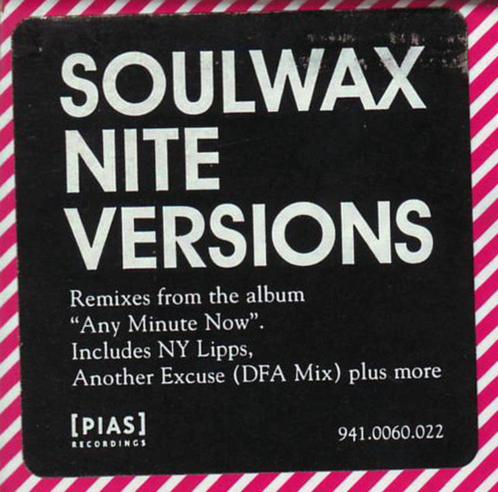 Soulwax - Nite Versions / CD Album, Mixed, Electroclash 2005, Cd's en Dvd's, Cd's | Overige Cd's, Zo goed als nieuw, Boxset, Ophalen of Verzenden