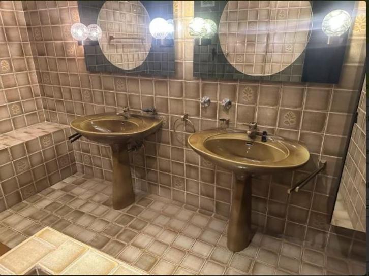 vintage wastafels bidet wc groen Vileroy Boch, Verzamelen, Retro, Huis en Inrichting, Ophalen