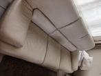 Leren zetel sofa driezit wit beige, Maison & Meubles, Canapés | Salons, Banc droit, 200 à 250 cm, Enlèvement, Utilisé