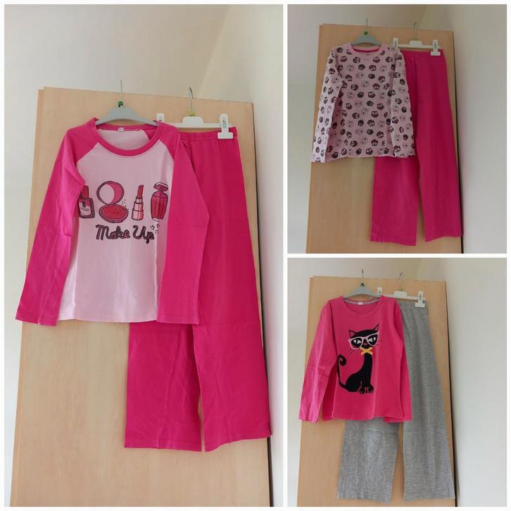 Pakket pyjama's meisje maat 134/140, heel goede staat, Enfants & Bébés, Paquets de vêtements pour enfants, Comme neuf, Taille 134
