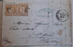 Enveloppe/lettre 1872 double timbre cérès cachet top《168》, Verzenden