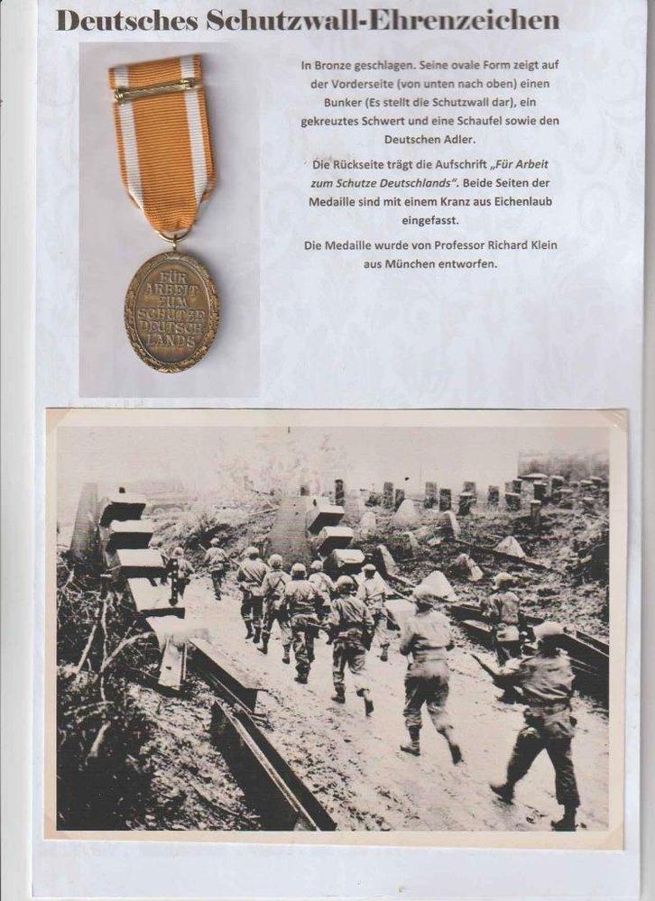 Schutzwall medaille + foto's & postkaart, Verzamelen, Militaria | Tweede Wereldoorlog, Landmacht, Embleem of Badge, Verzenden