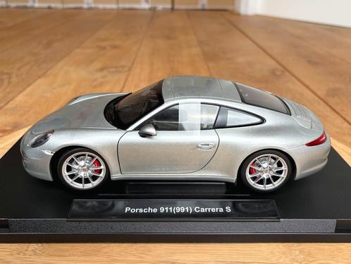 Porsche 911 991 Carrera S zilver 1:18 Welly nieuw in doos, Hobby en Vrije tijd, Modelauto's | 1:18, Nieuw, Auto, Welly, Ophalen of Verzenden