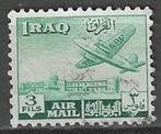 Irak 1949 - Yvert 1PA - Vliegtuig boven gebouw (ST), Timbres & Monnaies, Timbres | Asie, Affranchi, Envoi