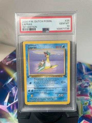Lapras 1st Editie PSA 10 - Fossil 25/62 NL beschikbaar voor biedingen