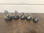 Vintage set decoratieve eenden – grijs & goud – zwaar – Hong, Antiek en Kunst, Ophalen